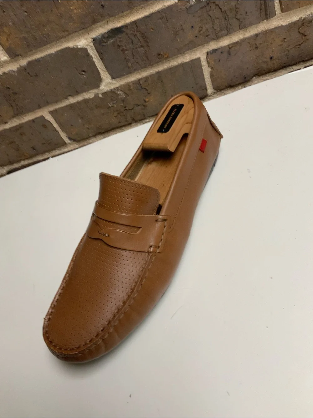 Men's Cognac Slip-On Penny Loafers
